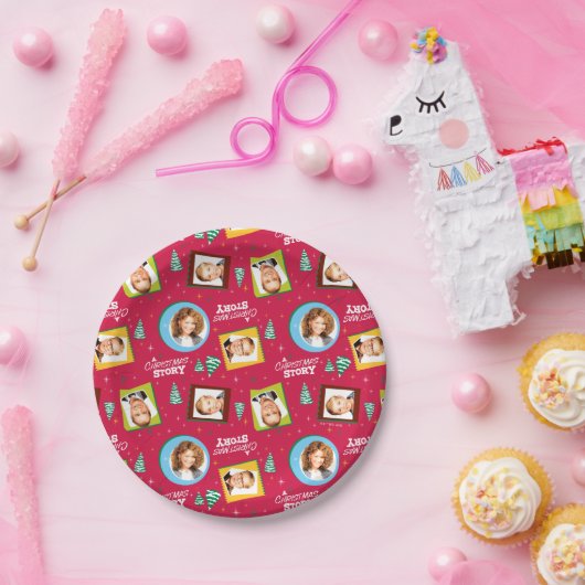 クリスマス物語 |家族の写真パターン ペーパープレート (パーティー)