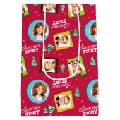 クリスマス物語 |家族の写真パターン ミディアムペーパーバッグ (裏面)