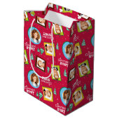 クリスマス物語 |家族の写真パターン ミディアムペーパーバッグ (裏面アングル)