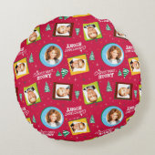 クリスマス物語 |家族の写真パターン ラウンドクッション (裏面)