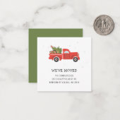 クリスマス特別！赤いトラックの引越しお知らせ ノートカード (正面/裏面インサイチュ)