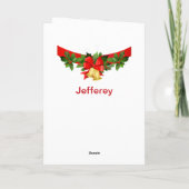 クリスマス犬あなたの署名を追加する子供の名前 カード (裏面)