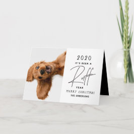 クリスマス犬おもしろいラフな一年を振り返る カード