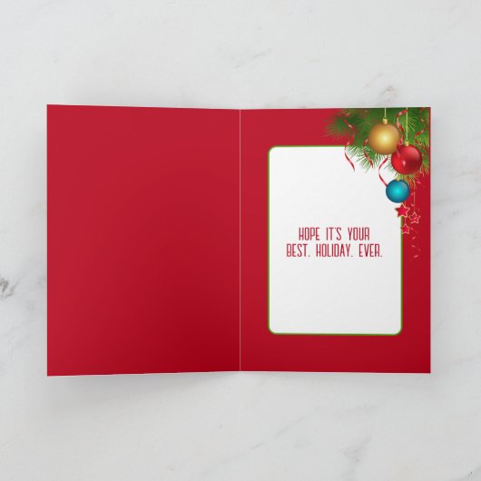 クリスマス犬と木 カード (内部)