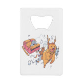 クリスマス犬と猫ぞり クレジットカード栓抜き (正面)