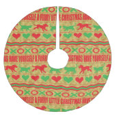 クリスマス犬と猫の毛皮 ブラッシュドポリエステルツリースカート (正面)