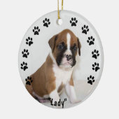 クリスマス犬のオーナメント- Pawprints セラミックオーナメント (左)