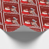 クリスマス犬のグレートデーン ラッピングペーパー (角)