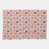 クリスマス犬のホリデーアクセサリーパターン キッチンタオル (横)