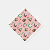 クリスマス犬のホリデーアクセサリーパターン スタンダードカクテルナプキン (角)