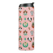 クリスマス犬のホリデーアクセサリーパターン タンブラー (回転左)