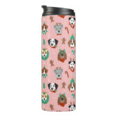クリスマス犬のホリデーアクセサリーパターン タンブラー (回転右)