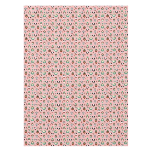 クリスマス犬のホリデーアクセサリーパターン テーブルクロス (正面)