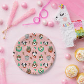 クリスマス犬のホリデーアクセサリーパターン ペーパープレート (パーティー)