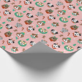 クリスマス犬のホリデーアクセサリーパターン ラッピングペーパー (角)