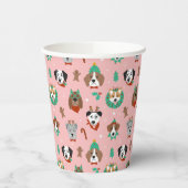 クリスマス犬のホリデーアクセサリーパターン 紙コップ (左)