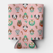 クリスマス犬のホリデーアクセサリーパターン 缶クーラー (正面)