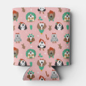 クリスマス犬のホリデーアクセサリーパターン 缶クーラー (裏面)