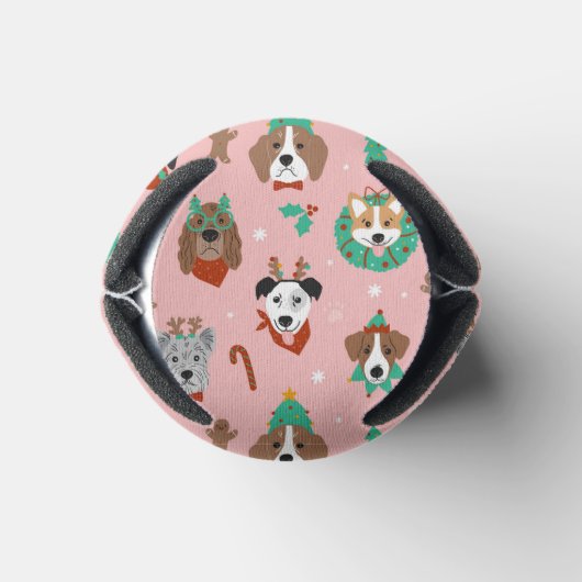 クリスマス犬のホリデーアクセサリーパターン 缶クーラー (ボトム)