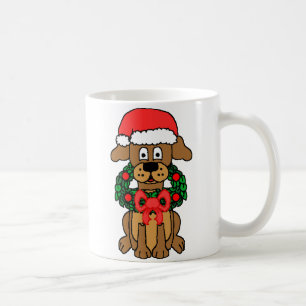 クリスマス犬のマグ コーヒーマグカップ