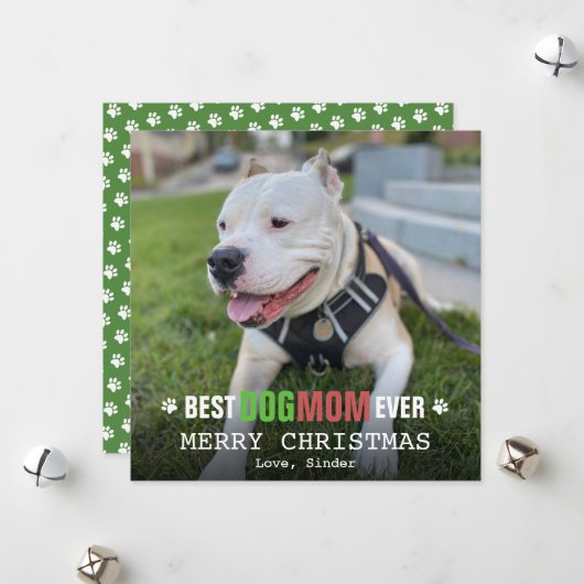 クリスマス犬のママへ 愛犬の写真から作ったカード シーズンカード (正面/裏面インサイチュ)
