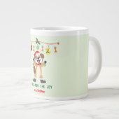 クリスマス犬の喜びを解き放つ ジャンボコーヒーマグカップ (正面右)