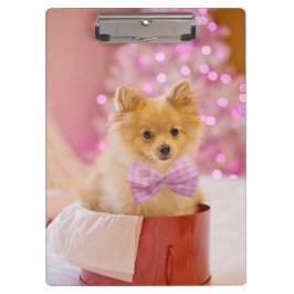 クリスマス犬の子犬のプレゼントあり クリップボード