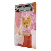 クリスマス犬の子犬のプレゼントあり ミニクリップボード (アングル2)