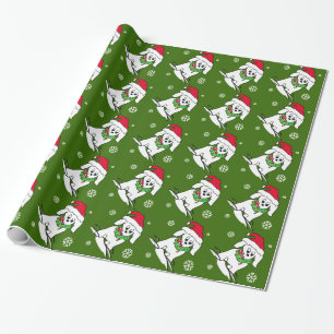 クリスマス犬の恋人 ラッピングペーパー