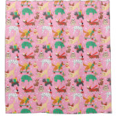 クリスマス犬の服装 シャワーカーテン (正面)