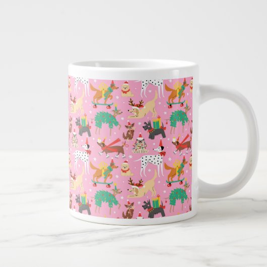 クリスマス犬の服装 ジャンボコーヒーマグカップ (右)