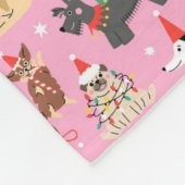 クリスマス犬の服装 フリースブランケット (角)
