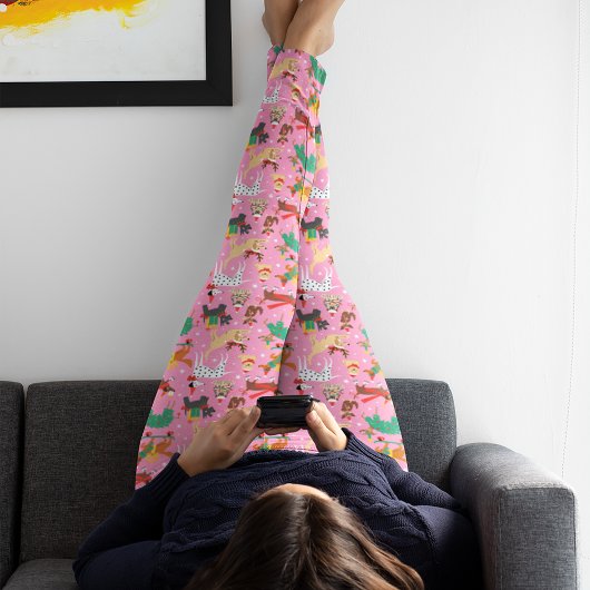 クリスマス犬の服装 レギンス