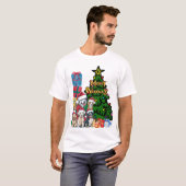 クリスマス犬をテーマにした可愛い Tシャツ (正面フル)