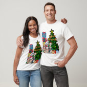 クリスマス犬をテーマにした可愛い Tシャツ (ユニセックス)