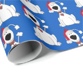 クリスマス犬オンブルー ラッピングペーパー (ロールコーナー)