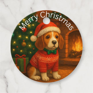 クリスマス犬ギフトタグ フェイバータグ