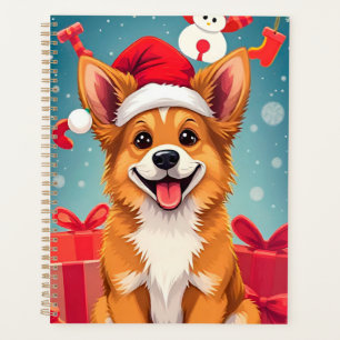 🎁クリスマス犬サンタ帽子プランナーギフト✨ プランナー手帳