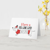 クリスマス犬パンサンタ犬グッドキリスト行った カード (黄色い花)