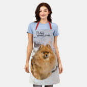 クリスマス犬プライベートシェフカスタム写真名前 エプロン (着用した状態)