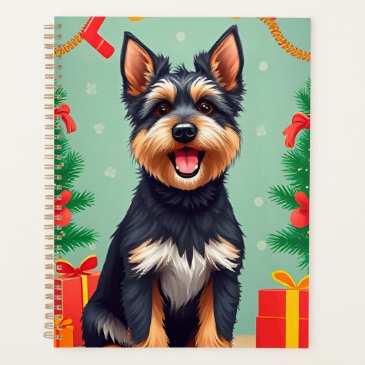 🎁クリスマス犬プランナー かわいいホリデーギフト ✨ プランナー手帳 (正面)