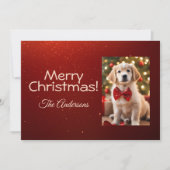 クリスマス犬11，メリークリスマス，クリスマスカード 招待状 (正面)