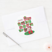 クリスマス犬12 ラウンドシール (封筒)