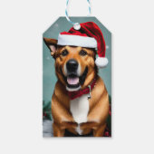 クリスマス犬 ギフトタグ (正面)