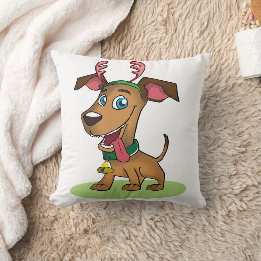 クリスマス犬 クッション (ブランケット)