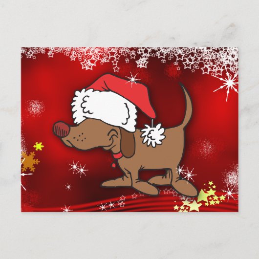 クリスマス犬 シーズンポストカード (正面)
