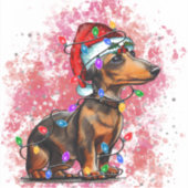 クリスマス犬 シール (正面)