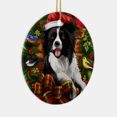 クリスマス犬 セラミックオーナメント (右)