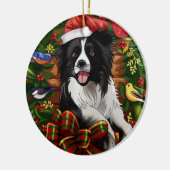 クリスマス犬 セラミックオーナメント (左)