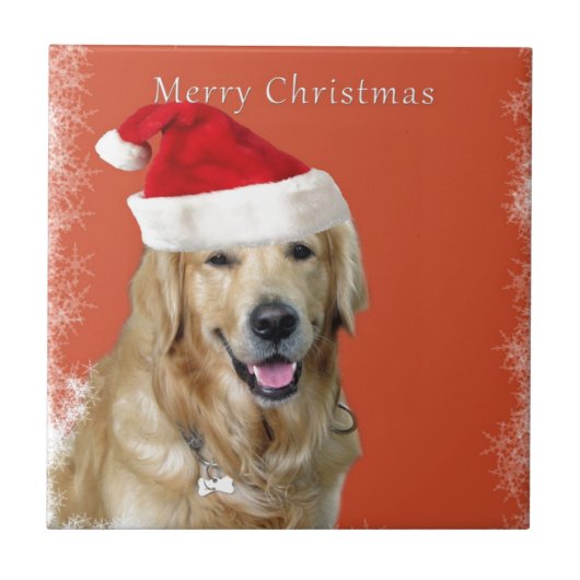 クリスマス犬 タイル (正面)